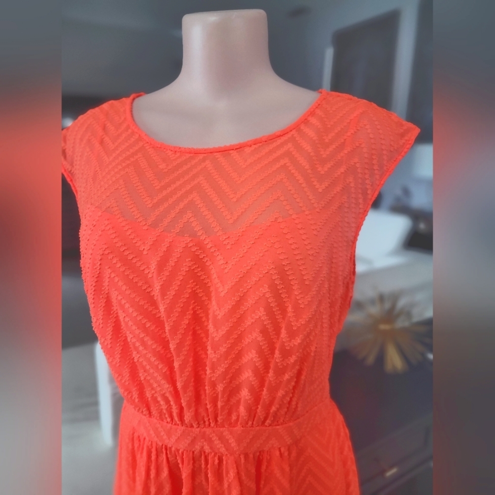 J. CREW chiffon dress in neon orange